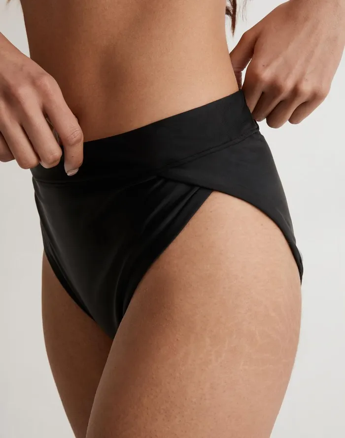 Women Swim Madewell HighRise Crossover Bikini Bottom