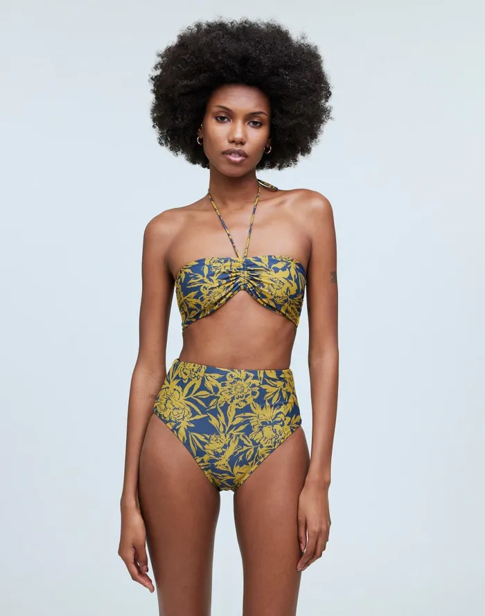 Women Swim Madewell HighWaisted Bikini Bottom In Floral