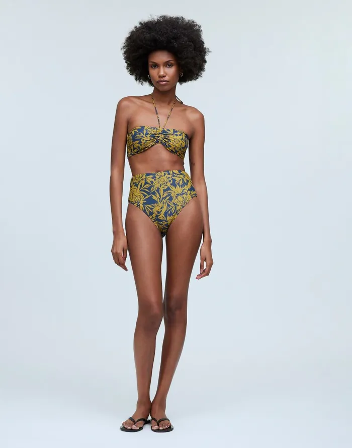 Women Swim Madewell HighWaisted Bikini Bottom In Floral