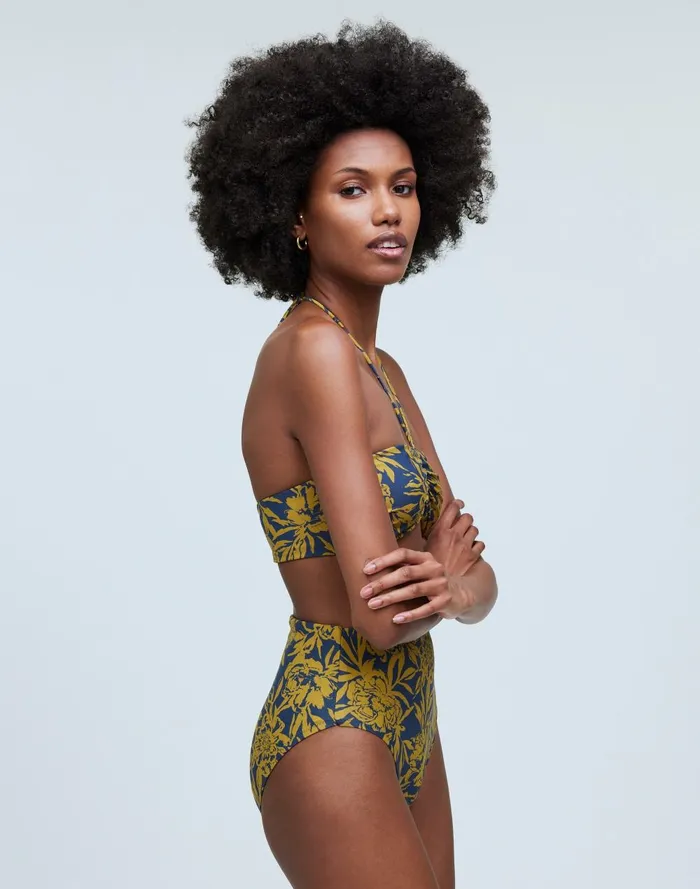 Women Swim Madewell HighWaisted Bikini Bottom In Floral