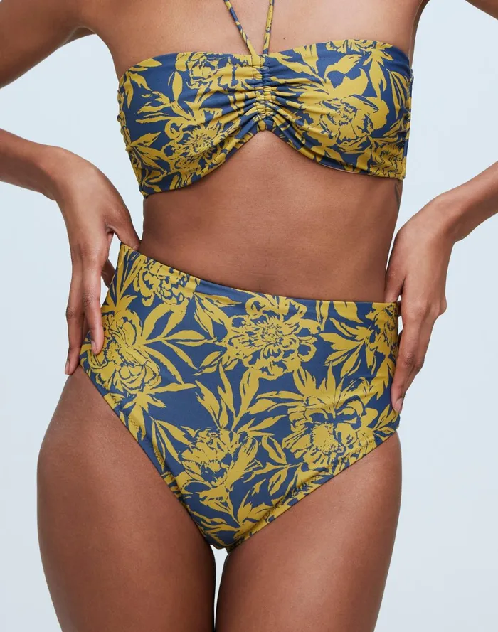 Women Swim Madewell HighWaisted Bikini Bottom In Floral