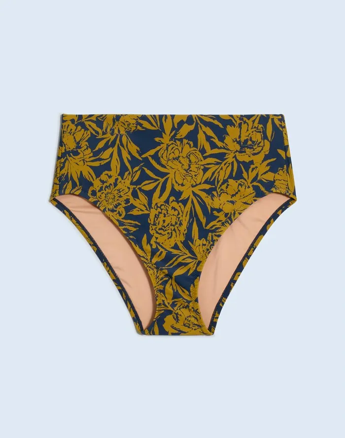 Women Swim Madewell HighWaisted Bikini Bottom In Floral
