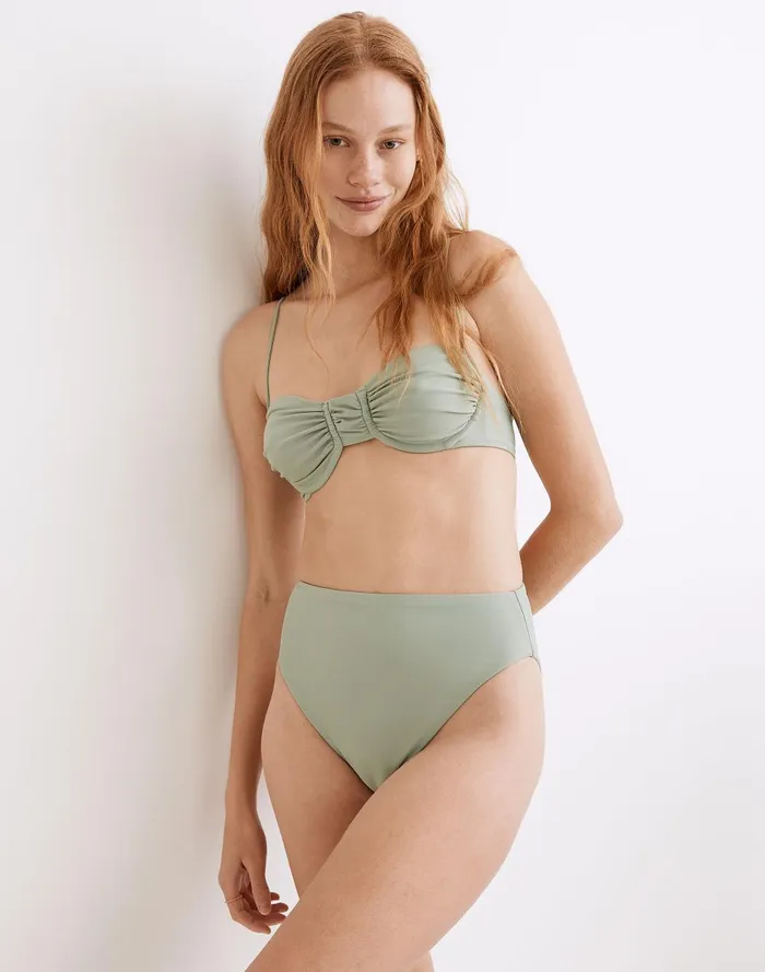 Women Swim Madewell Jade Swim Incline Bikini Bottom