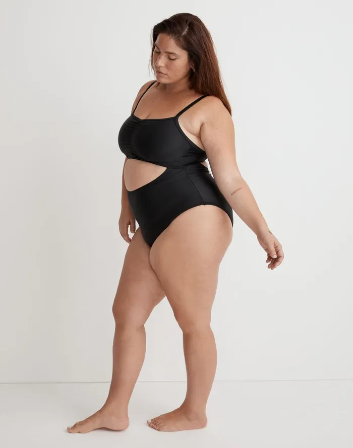 Women Swim Madewell Plus Cinched Cutout OnePiece Swimsuit