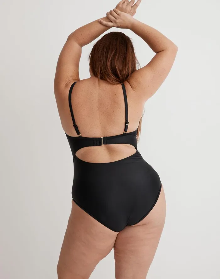 Women Swim Madewell Plus Cinched Cutout OnePiece Swimsuit