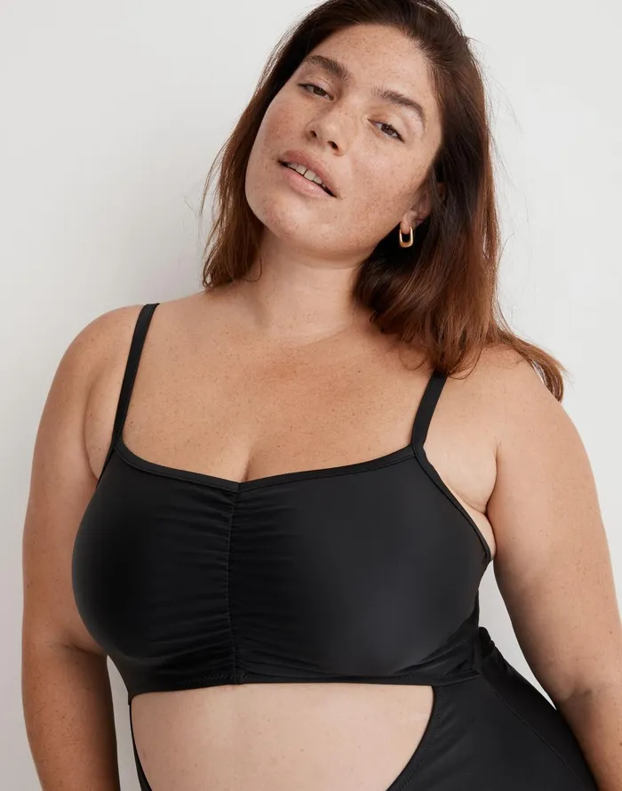 Women Swim Madewell Plus Cinched Cutout OnePiece Swimsuit