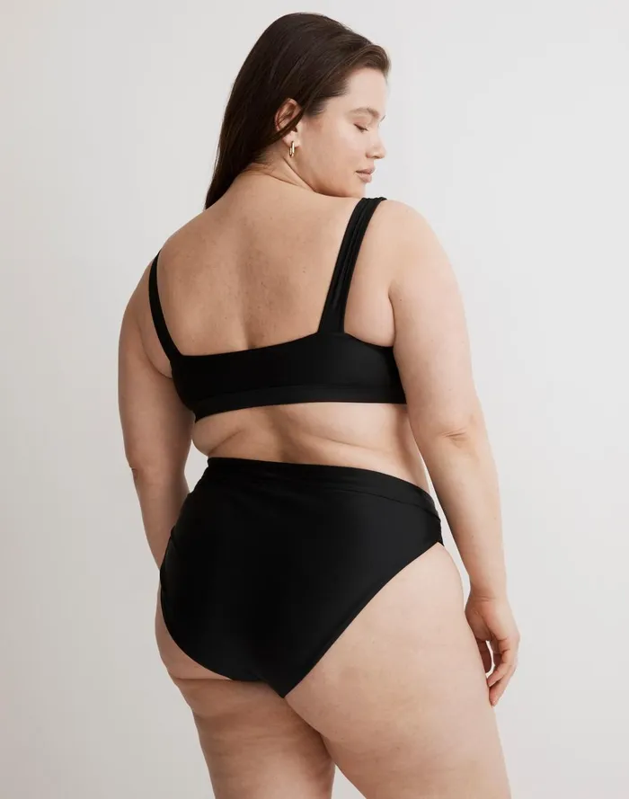 Women Swim Madewell Plus HighRise Crossover Bikini Bottom