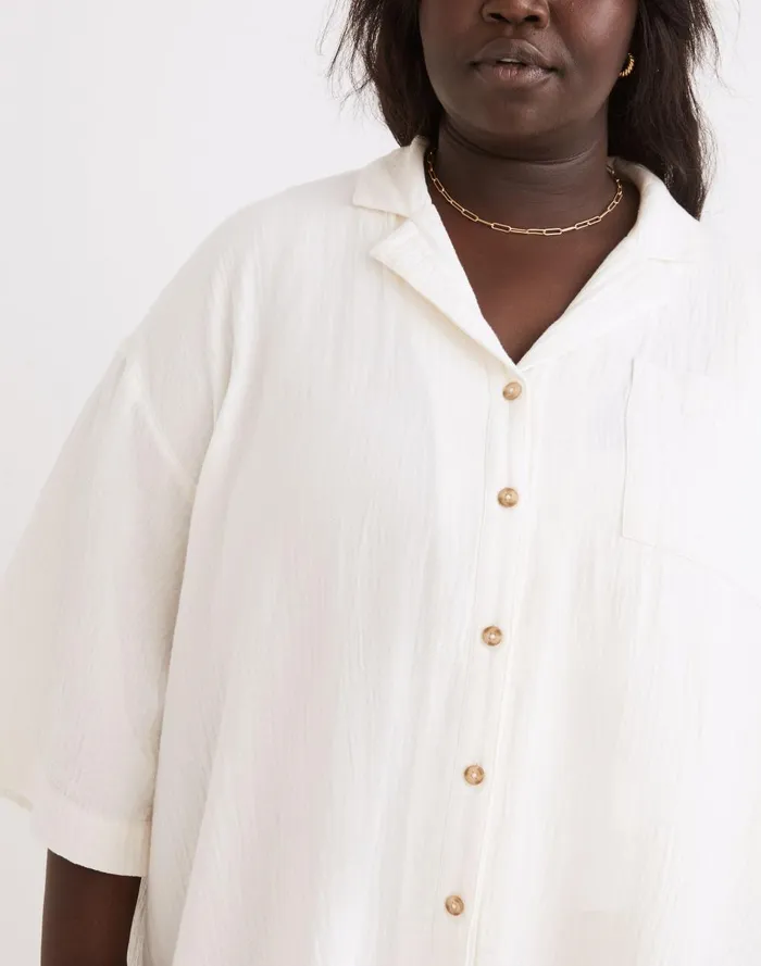 Women Swim Madewell Plus Lightestspun CoverUp Maxi Shirtdress