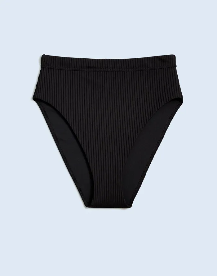Women Swim Madewell Plus Ribbed HighRise Bikini Bottom