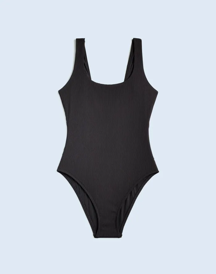 Women Swim Madewell Plus Ribbed ScoopNeck OnePiece Swimsuit