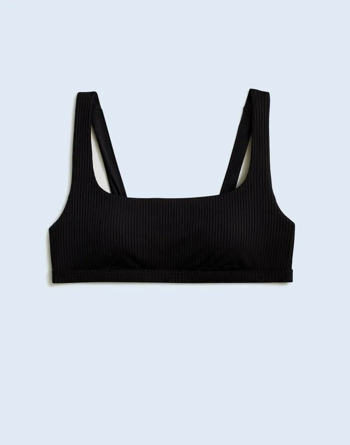 Women Swim Madewell Plus Ribbed SquareNeck Bikini Top