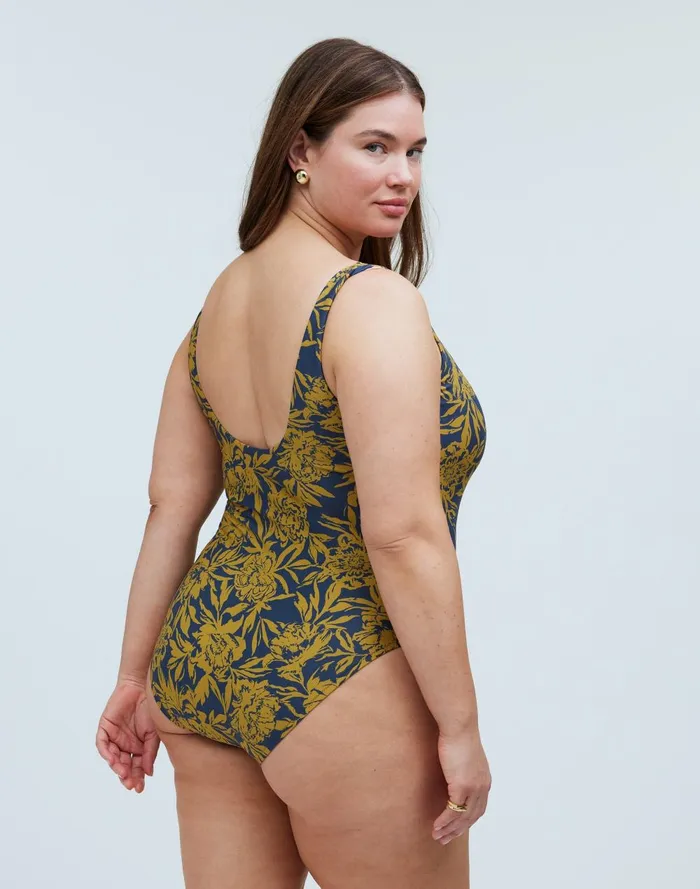 Women Swim Madewell Plus ScoopNeck OnePiece Swimsuit In Floral