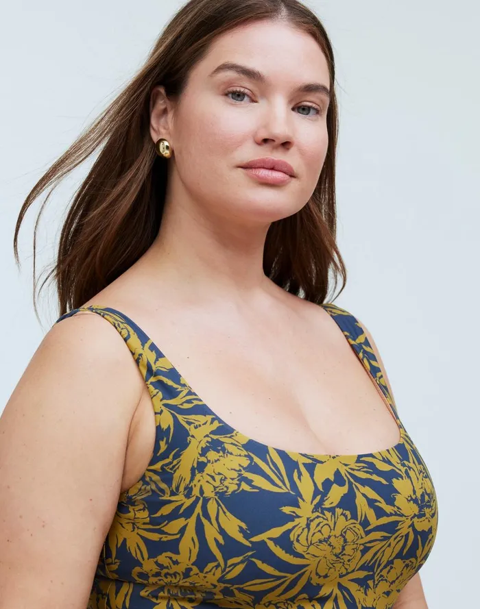 Women Swim Madewell Plus ScoopNeck OnePiece Swimsuit In Floral