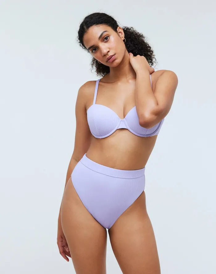 Women Swim Madewell Ribbed Balconette Bikini Top