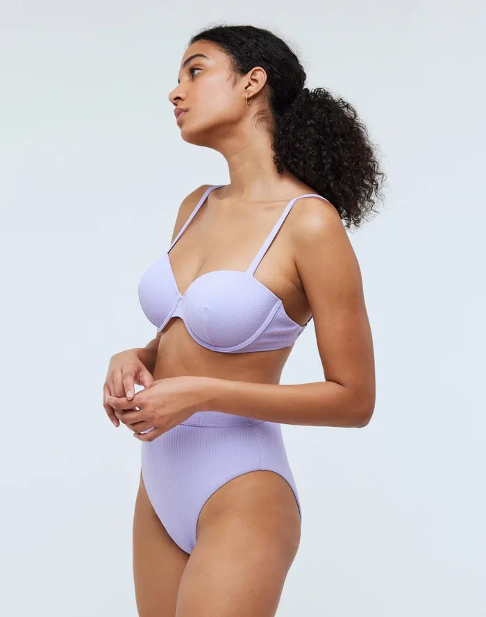 Women Swim Madewell Ribbed Balconette Bikini Top