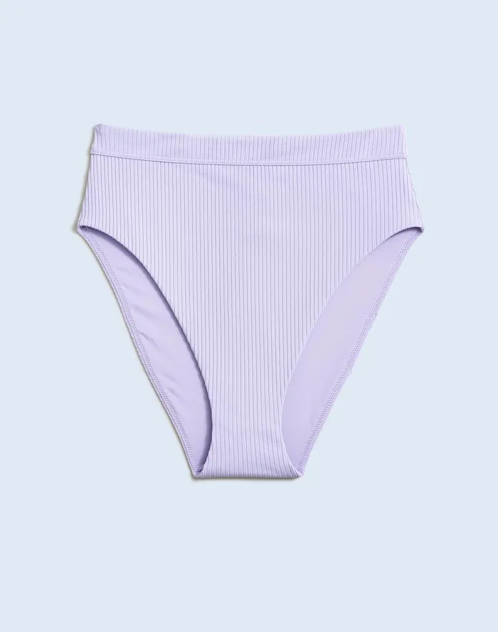 Women Swim Madewell Ribbed HighRise Bikini Bottom