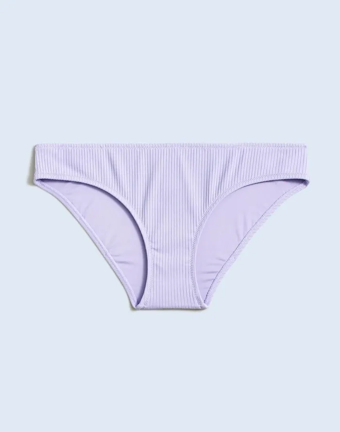 Women Swim Madewell Ribbed MidRise Bikini Bottom