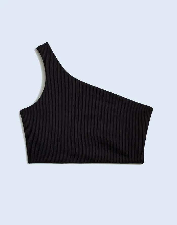 Women Swim Madewell Ribbed OneShoulder Longline Bikini Top