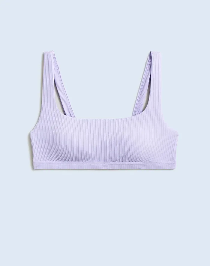 Women Swim Madewell Ribbed SquareNeck Bikini Top