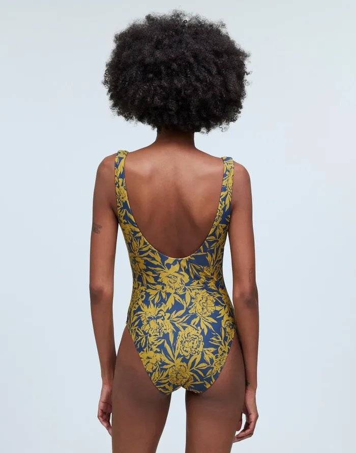 Women Swim Madewell ScoopNeck OnePiece Swimsuit In Floral