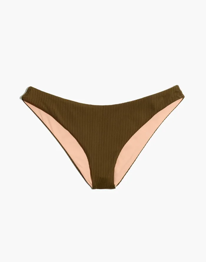 Women Swim Madewell Second Wave Ribbed Classic Cheeky Bikini Bottom
