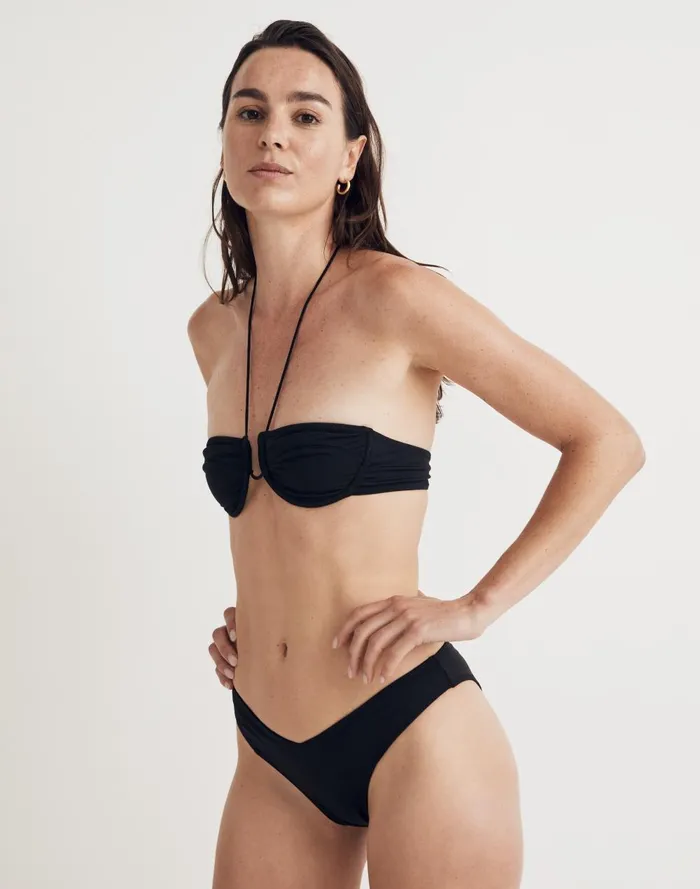 Women Swim Madewell Solid and StripedAdriana Bikini Bottom