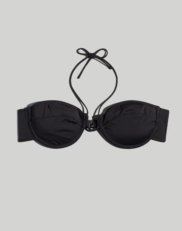 Women Swim Madewell Solid and Striped Adriana Bikini Top