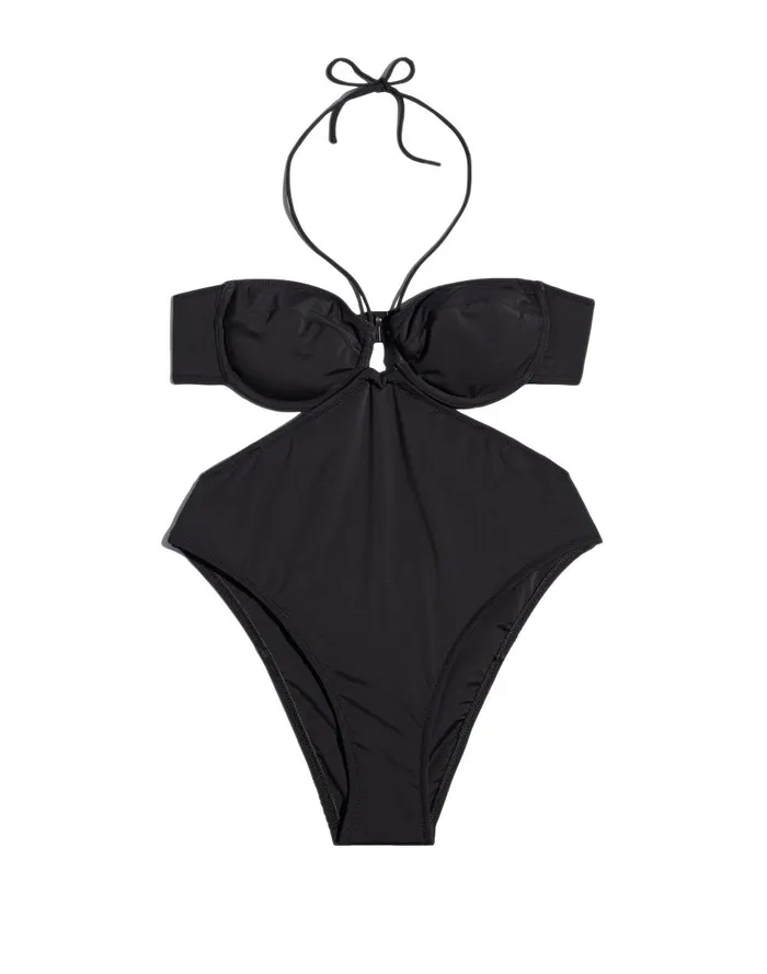Women Swim Madewell Solid and StripedBlythe OnePiece Swimsuit