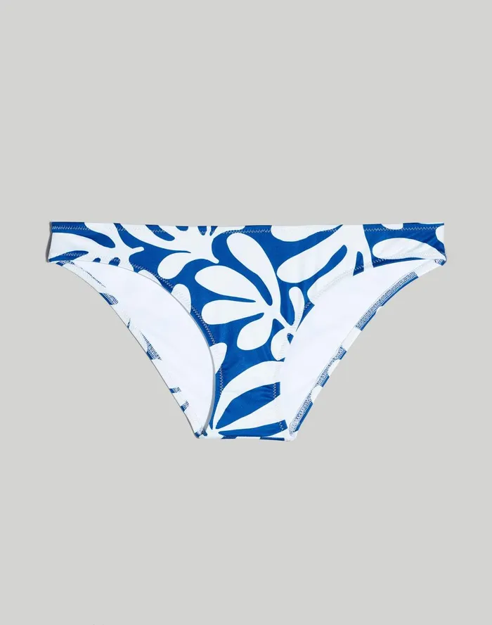 Women Swim Madewell Solid and Striped Eva Bikini Bottom In Leaf Print