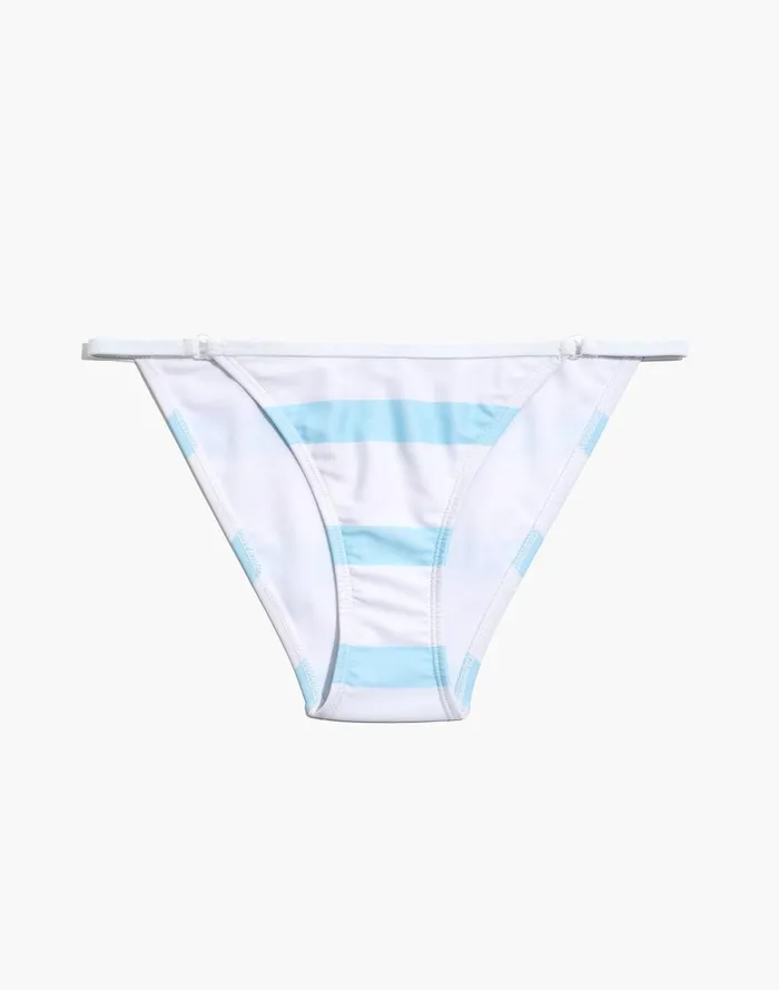 Women Swim Madewell Solid and Striped Lulu Bikini Bottom In Colorblock Stripe