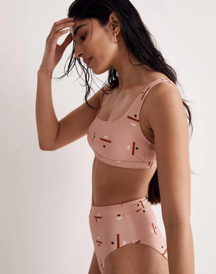 Women Swim Madewell X Caroline Z Hurley Balconette Bikini Top In Abstract Alpha