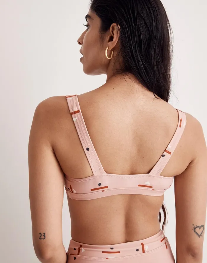Women Swim Madewell X Caroline Z Hurley Balconette Bikini Top In Abstract Alpha