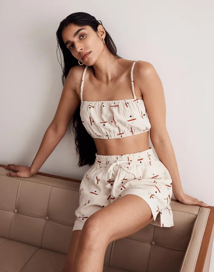 Women Swim Madewell X Caroline Z Hurley Board Shorts In Tridot