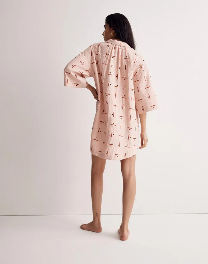 Women Swim Madewell X Caroline Z Hurley CoverUp Mini Shirtdress In Tridot