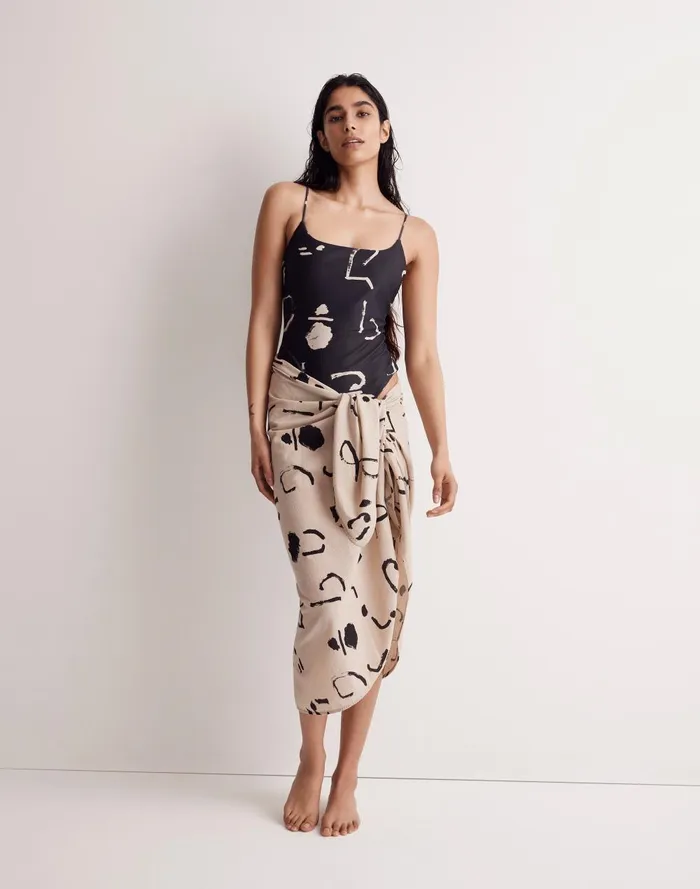 Women Swim Madewell X Caroline Z Sarong Scarf In Abstract Alpha