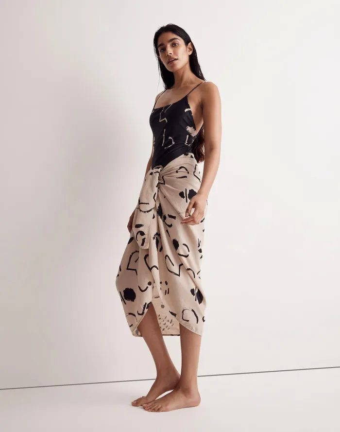 Women Swim Madewell X Caroline Z Sarong Scarf In Abstract Alpha