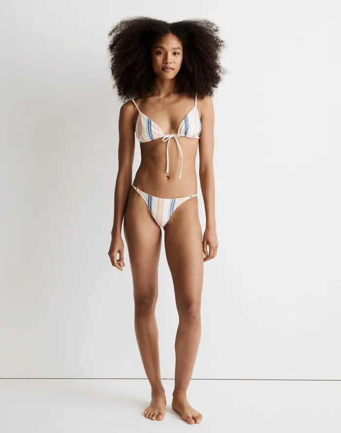 Women Swim Madewell X OOKIOH Ipanema Bikini Top In Cabana Stripe