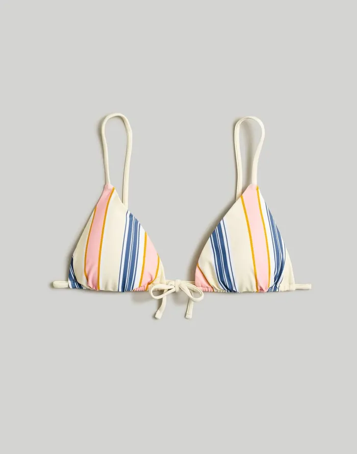 Women Swim Madewell X OOKIOH Ipanema Bikini Top In Cabana Stripe