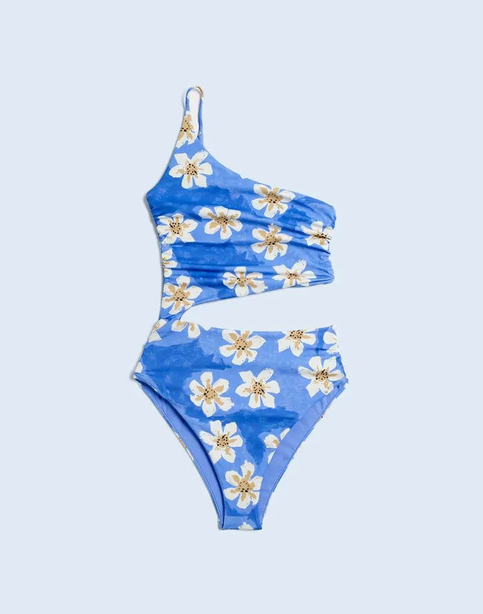 Women Swim Madewell Zulu and Zephyr Hawaii Ruched OnePiece Swimsuit