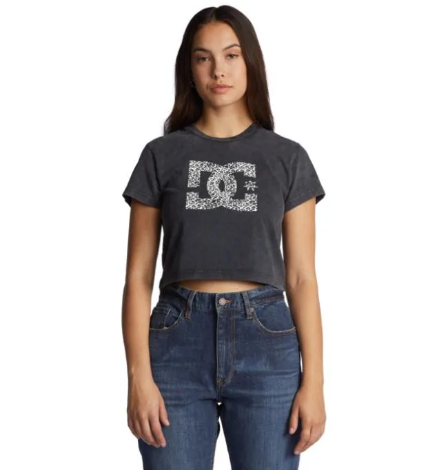 Women TShirts Hoodies and Jackets DC Women039s DC Star Fill Cropped Baby TShirt Black Acid