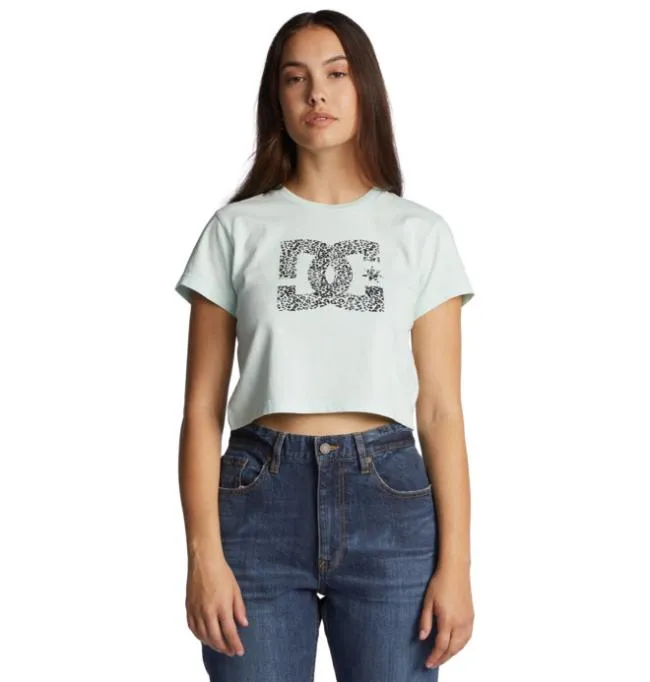 Women TShirts Hoodies and Jackets DC Women039s DC Star Fill Cropped Baby TShirt Iced Aqua Acid Wash