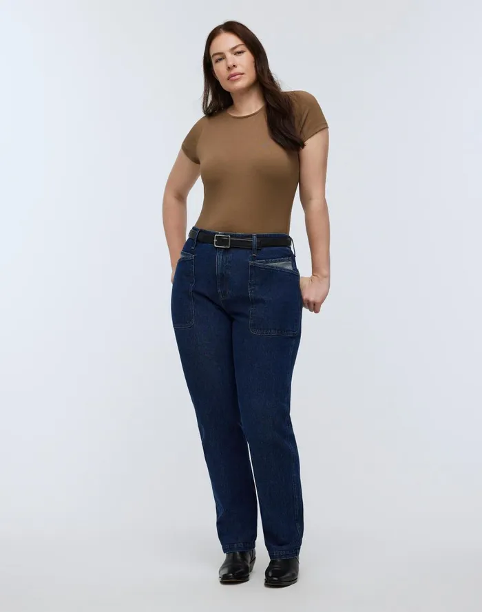Women Tees Madewell Crewneck Thong Bodysuit