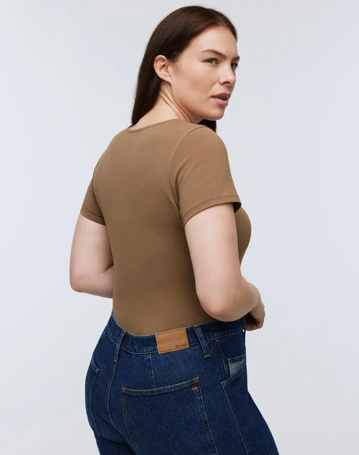 Women Tees Madewell Crewneck Thong Bodysuit