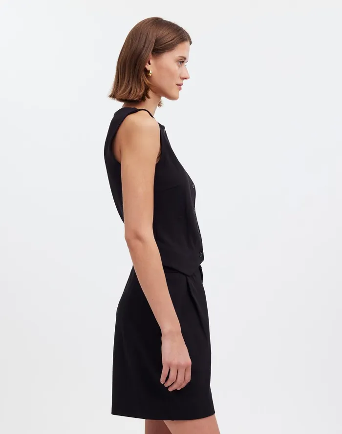 Women Tees Madewell Cutaway ButtonFront Vest In Ponte
