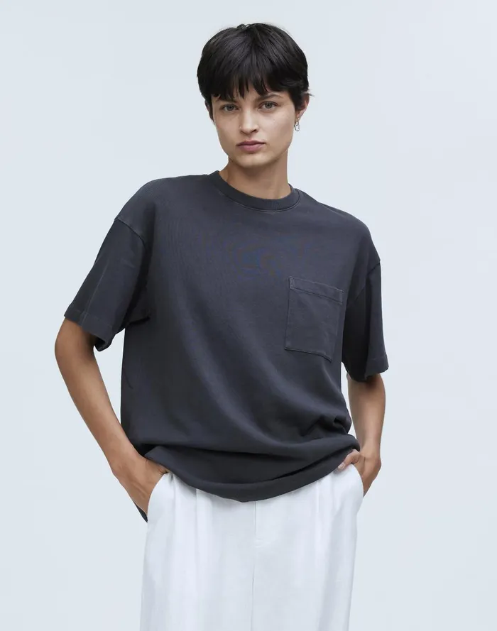 Women Tees Madewell GarmentDyed Oversized Pocket Tee