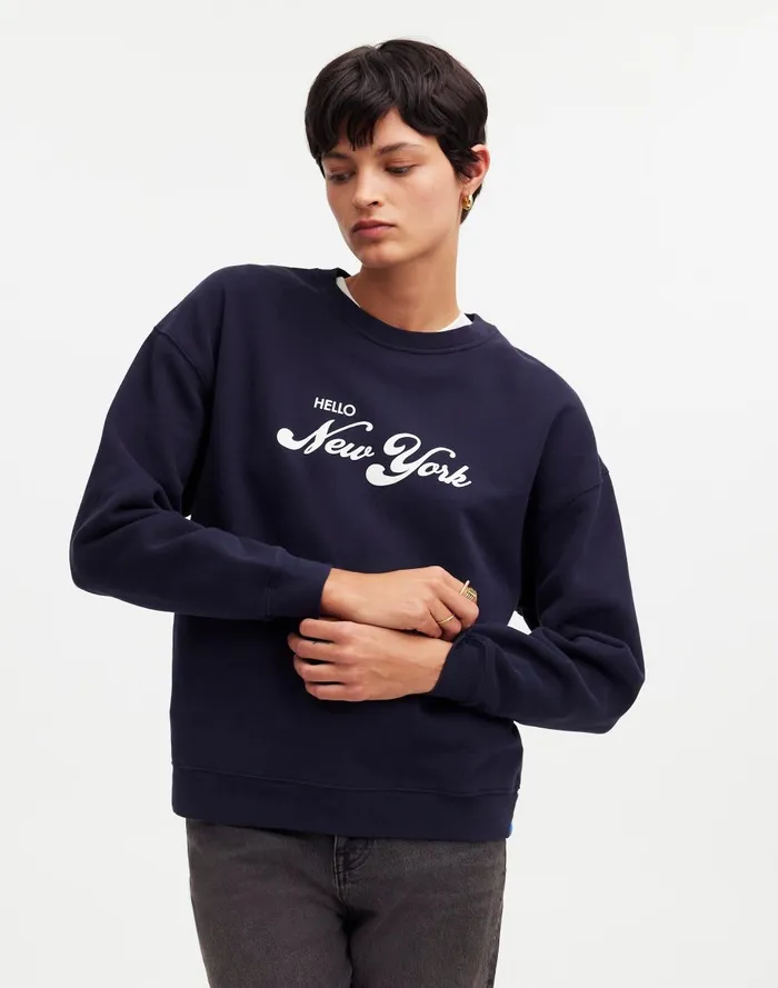 Women Tees Madewell KULE Oversized Hello New York Sweatshirt