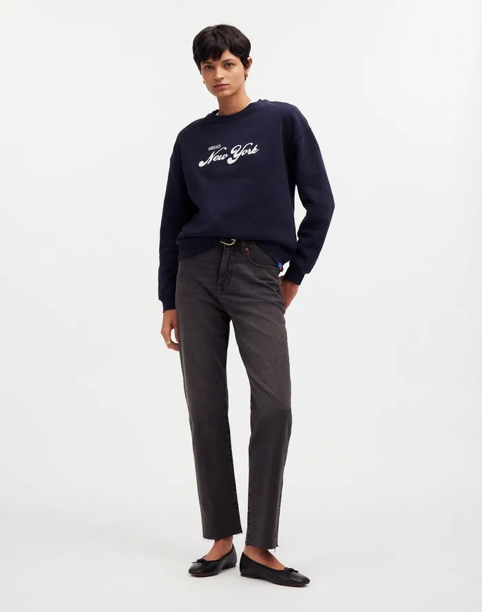 Women Tees Madewell KULE Oversized Hello New York Sweatshirt