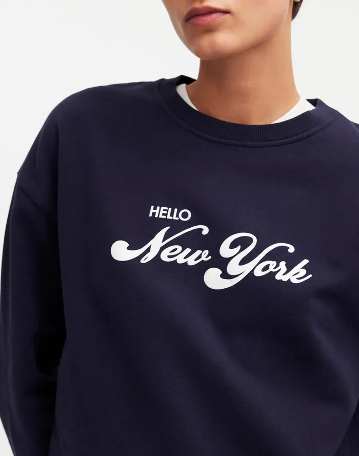 Women Tees Madewell KULE Oversized Hello New York Sweatshirt