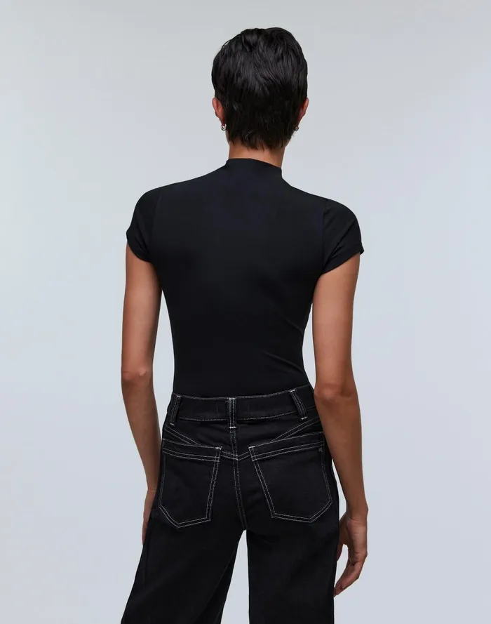 Women Tees Madewell Mockneck Thong Bodysuit
