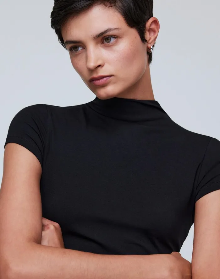 Women Tees Madewell Mockneck Thong Bodysuit